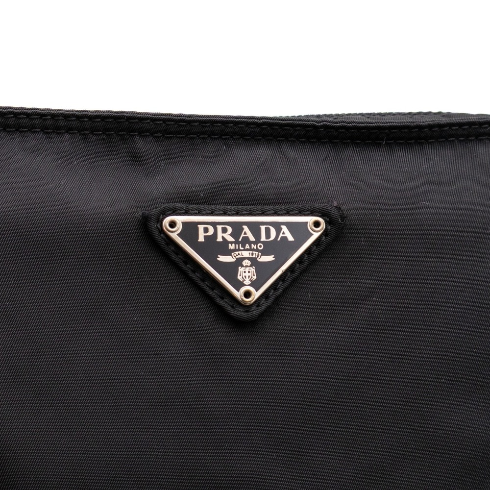 Prada Vintage Black Vela Nylon Small Flat Messenger Bag Adjustable Strap - Picture 7 of 13